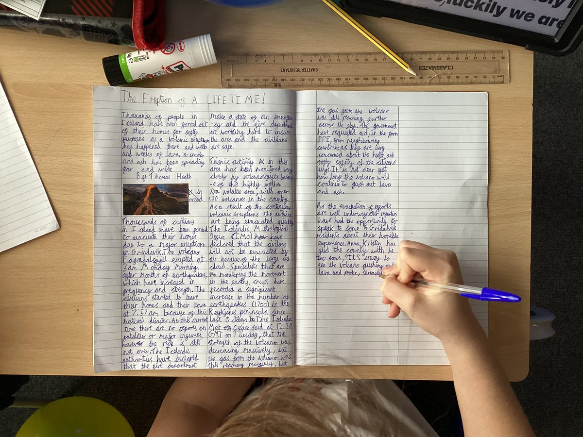 Polishing and publishing news reports today in Y6. Committed to their writing even on the last day of a very long half term!