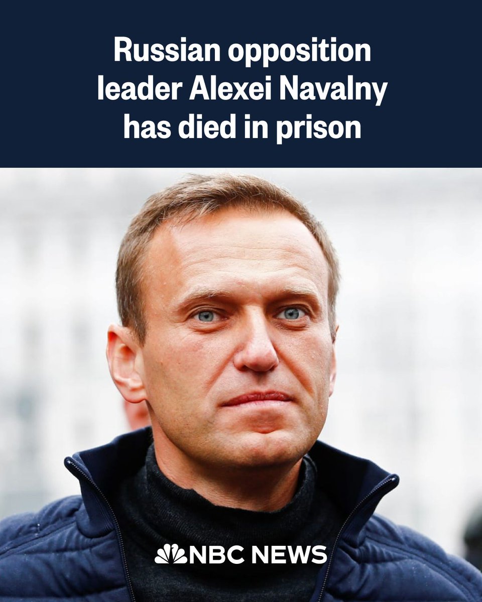 NBCNews's tweet image. BREAKING: Russian opposition leader Alexei Navalny has died in prison, the country's state media reports.

nbcnews.app.link/Sz3ybjjEeHb