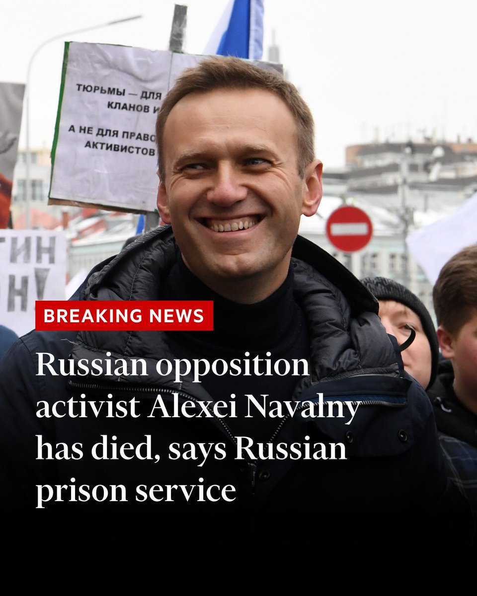 Breaking news: Russia’s prison service has said jailed opposition leader Alexei Navalny has died in a maximum-security prison ft.com/content/9671dc…
