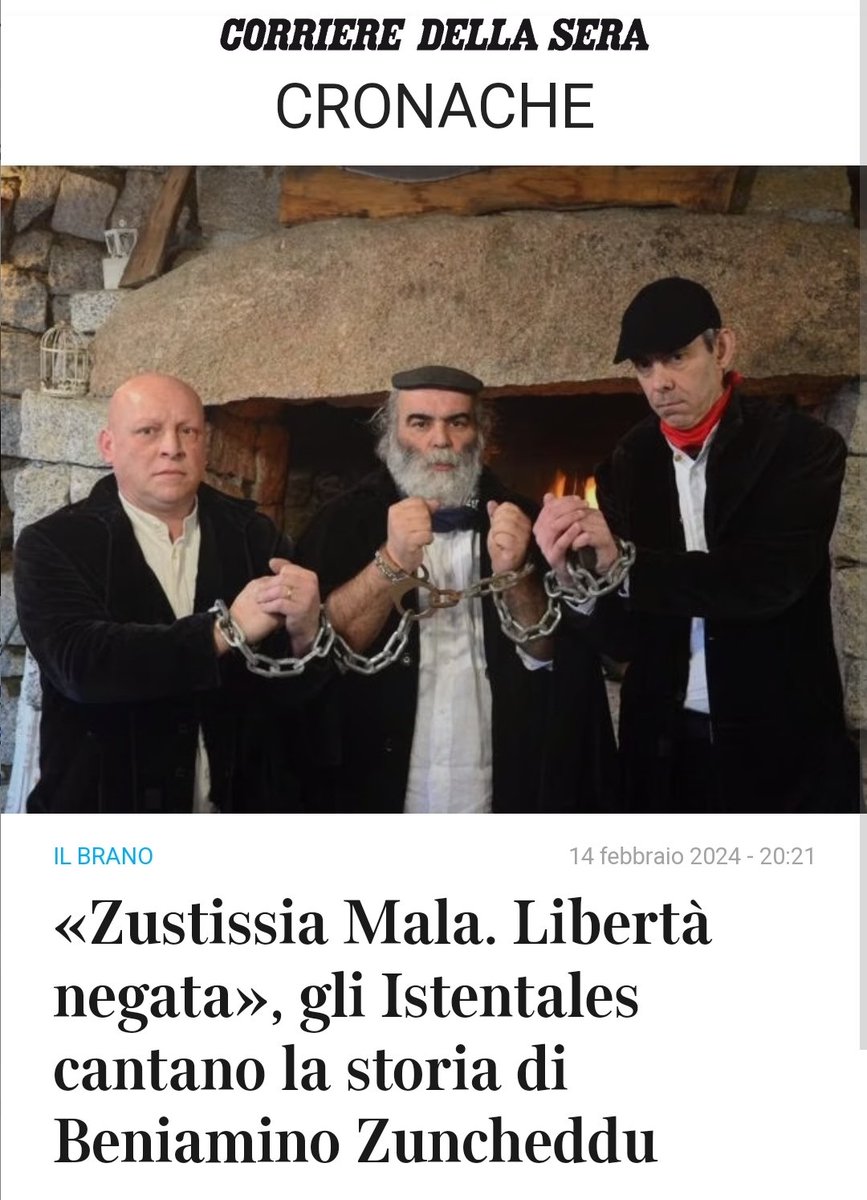 GGermanelli's tweet photo. Istentales presentano sul Corriere della sera il nuovo singolo. 

#musicaindependiente #sardegna #ufficiostampamusica #germanelli #zustissia #istentales https://t.co/X3sG037QFT