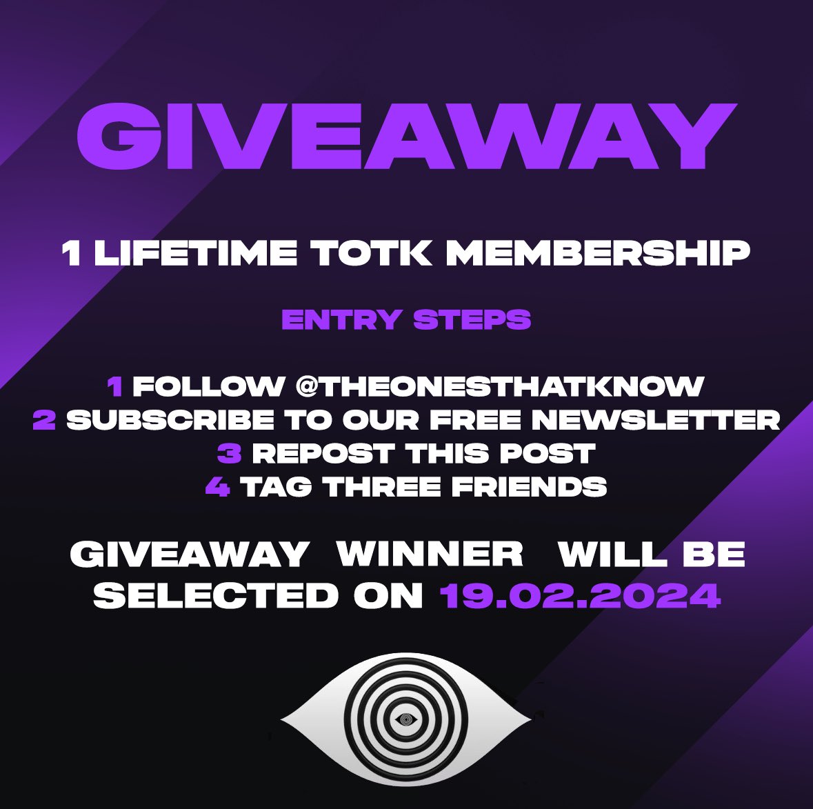 Opportunity To Win Lifetime Membership! Entry steps: 1. Follow @TheOnesThatKnow 2. Subscribe To Our Newsletter ⬇️ 3. Repost This Post 4. Tag Three Friends Winner will be announced on Monday. Good-luck!