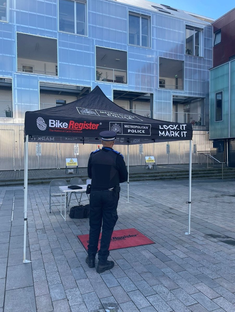 Bike marking event now at Gillett Square @bikeregister come down and meet the team