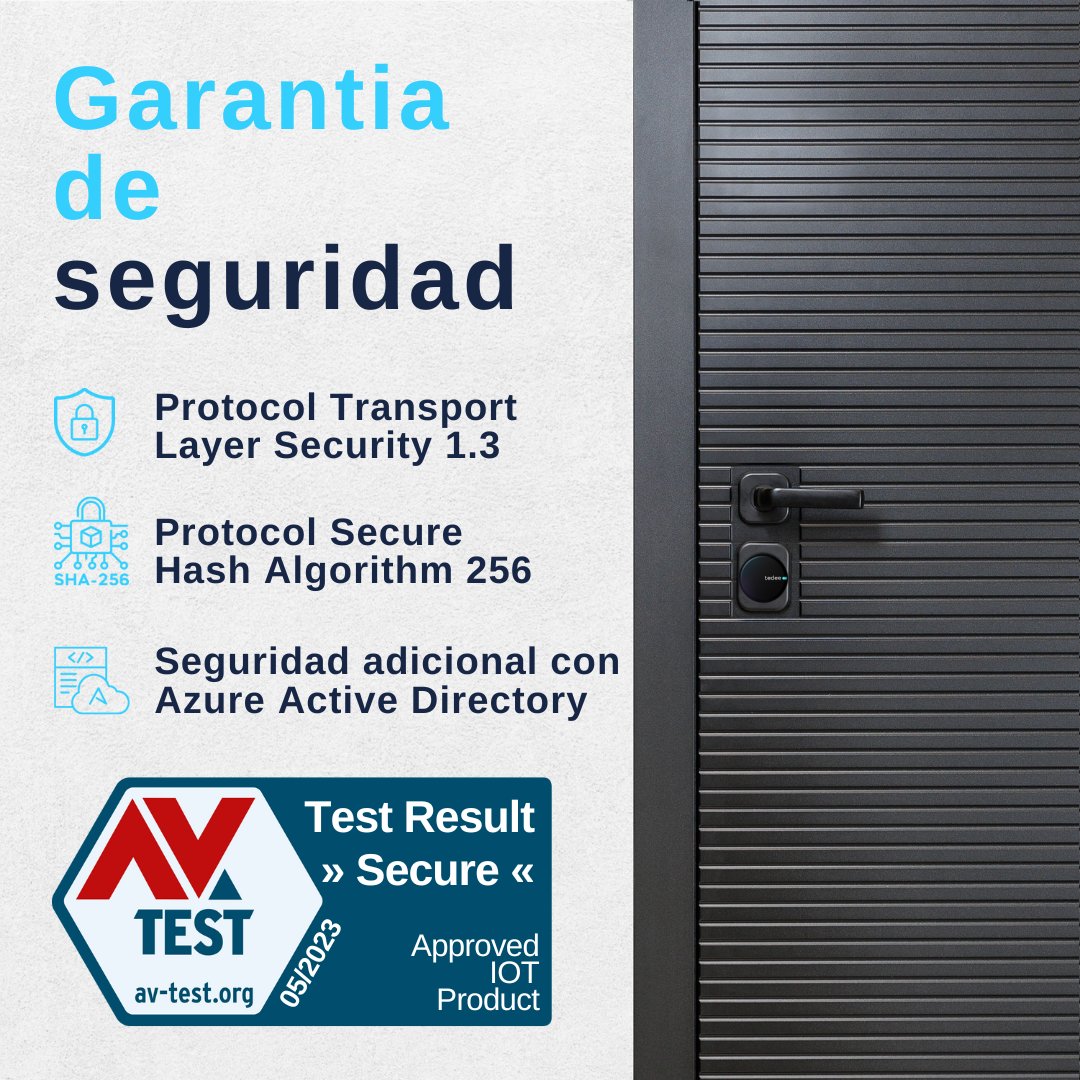 En el mundo de la #seguridad, la puerta es la primera línea de defensa. Confianza y tranquilidad son fundamentales. Con #Tedee, obtienes más que una cerradura inteligente: garantizamos seguridad probada y certificada por institutos externos de renombre. #ControlDeAcceso #sicur
