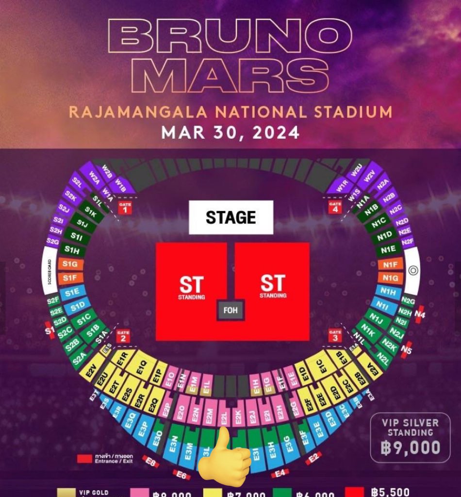tyb4820's tweet photo. ขายบัตรคอน #brunomarsbkk #BrunoMars  โซน 8,000 /2ใบ ไม่อัพ https://t.co/HY3udFRpdF