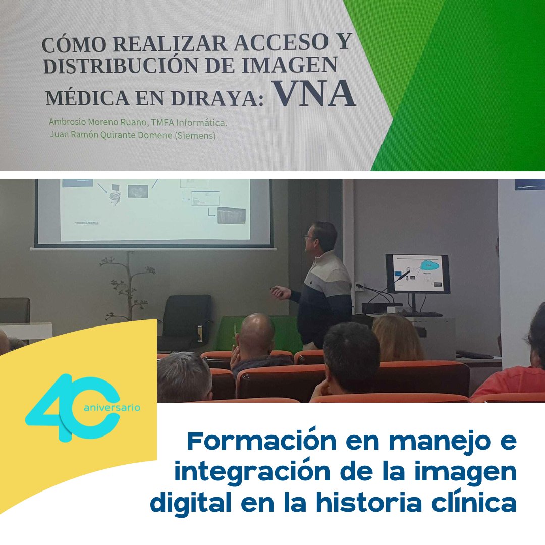 📚 La formación continua forma parte de nuestro plan de mejora para acercarte la excelencia en cuidados y trato. Hoy nuestros profesionales se forman en el manejo de la imagen digital 🩻 y su integración a las Historias Clínicas. 

📍 <a href="/saludand/">Consejería de Salud y Consumo</a>  <a href="/AlmeriaJunta/">AlmeríaJunta</a>