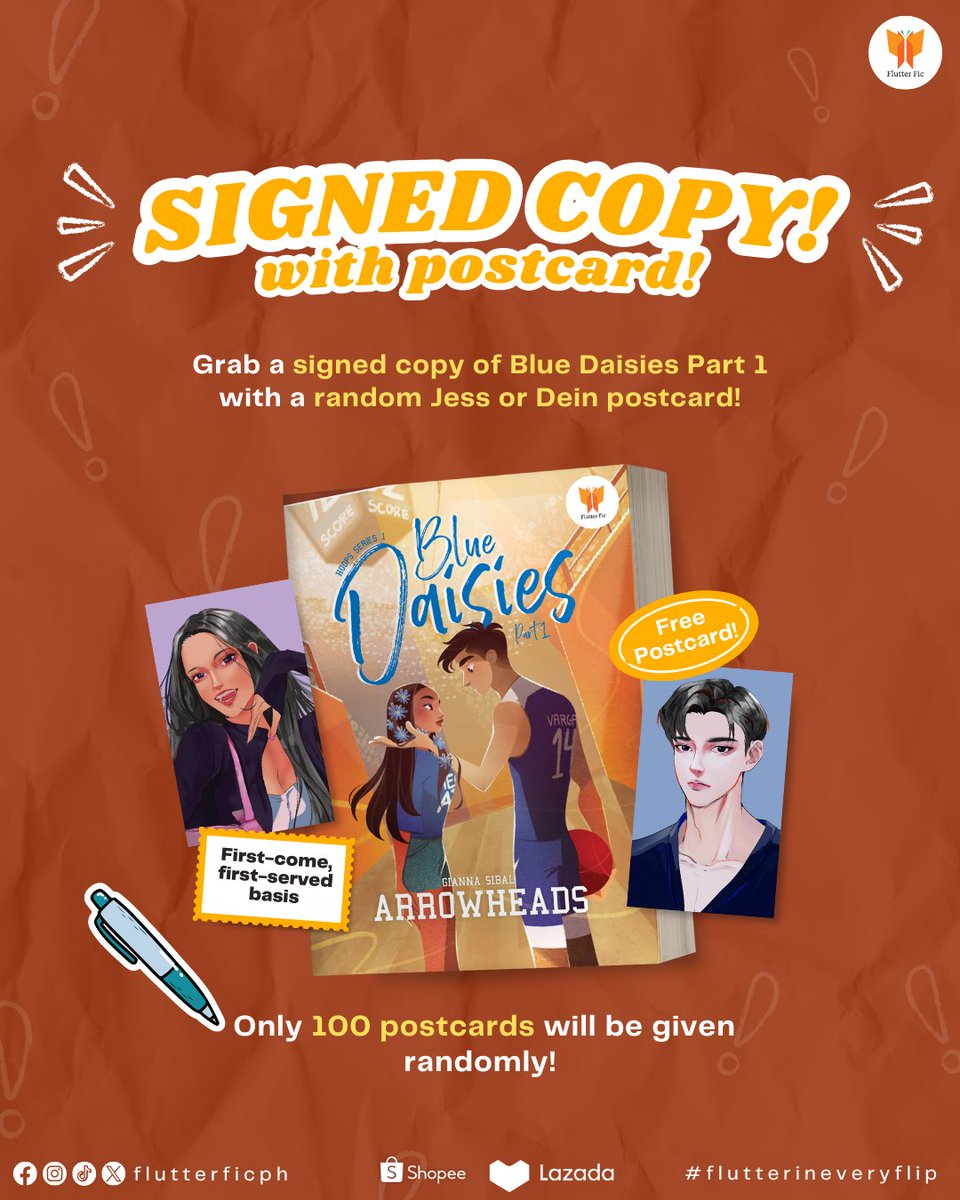 flutterficph's tweet image. HERE NA, Flutterbees! Grab signed copies of Blue Daisies Part 1 and So, This Is Youth, and get a FREEBIE!

Yes! Signed na, with freebie pa! May ilang book pa na may dedication! 

Shop here: 
bit.ly/AnvilShopee
bit.ly/AnvilLazada

#flutterficph #anaknirizal #arrowheads
