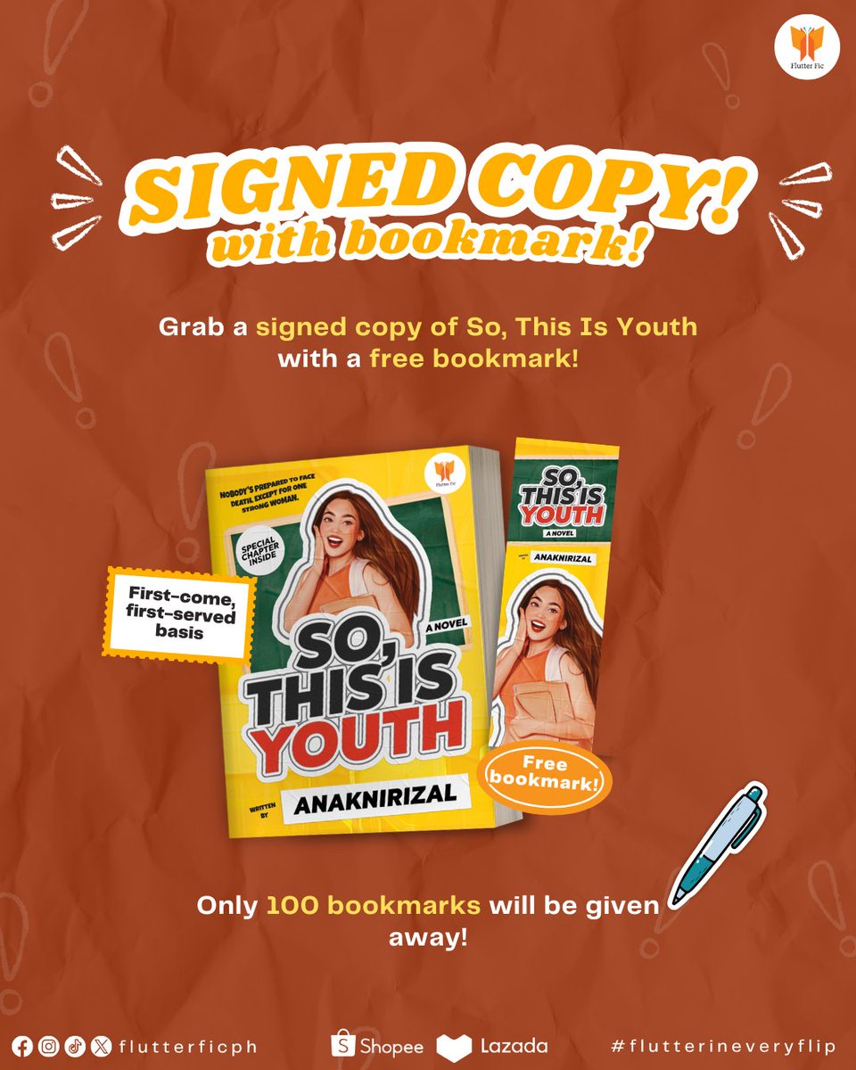 flutterficph's tweet image. HERE NA, Flutterbees! Grab signed copies of Blue Daisies Part 1 and So, This Is Youth, and get a FREEBIE!

Yes! Signed na, with freebie pa! May ilang book pa na may dedication! 

Shop here: 
bit.ly/AnvilShopee
bit.ly/AnvilLazada

#flutterficph #anaknirizal #arrowheads