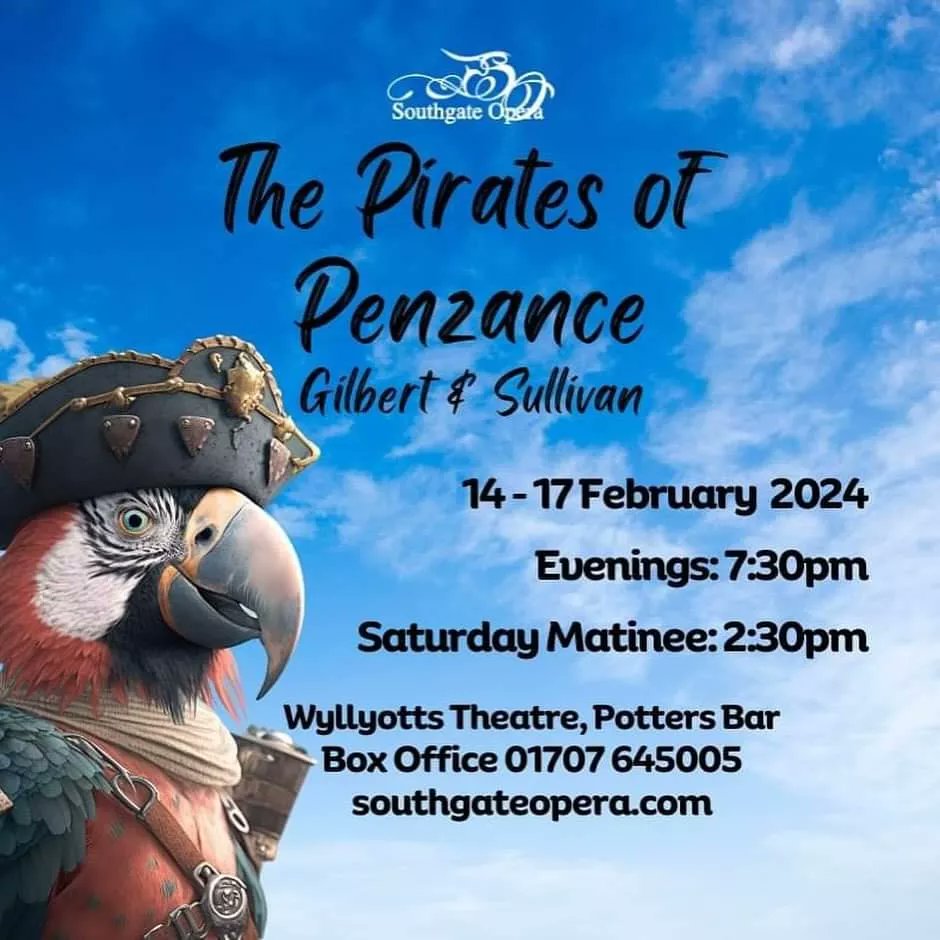 SouthgateOpera's tweet image. When a felon's not engaged in his employment, perhaps he's getting Pirates tickets for TODAY OR TOMORROW?

Two more chances to see this wonderful show (matinée is sold out). TICKETS: wyllyottstheatre.co.uk/whats-on/the-p…

#SOPirates #CultureInEnfield  #gilbertandsullivan @Wyllyotts