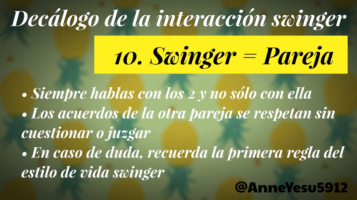 El respeto a la pareja #swinger implica JAMAS hacer propuestas solamente a uno de los dos.