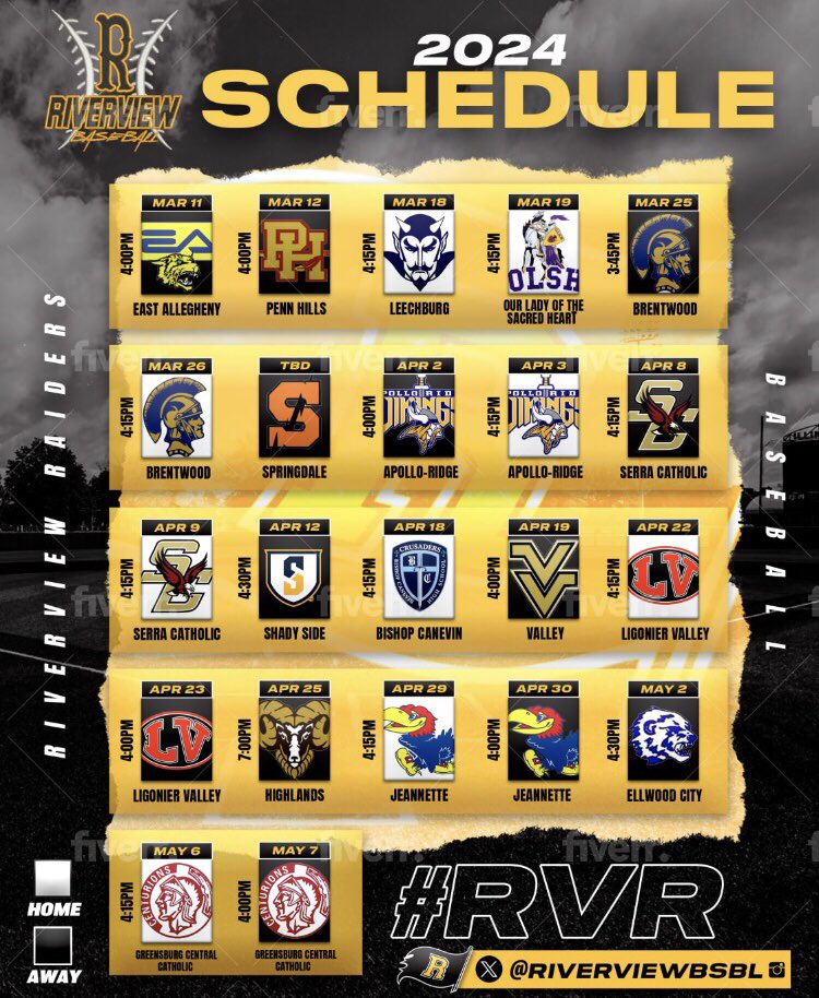 riverviewbsbl's tweet photo. 🏴☠️2024 schedule drop🏴☠️
Official practices begin in a little more than 2 weeks. #whoisready #RVR @RViewSports @RaiderSports10 @TribLiveHSSN https://t.co/XfVlDSkkc9