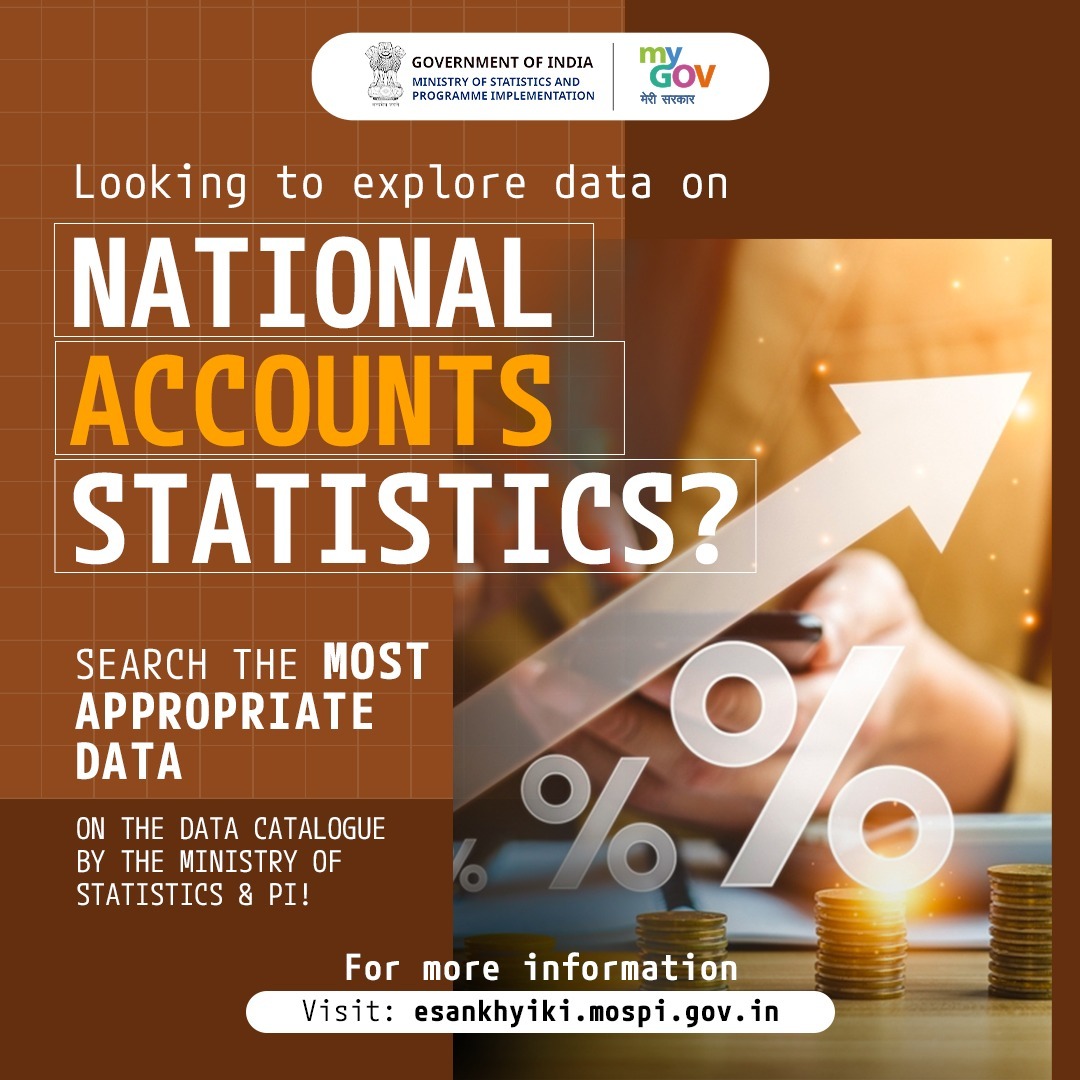 Seeking the National Accounts Statistics data? 
Access the most appropriate information with a single click!

Visit: esankhyiki.mospi.gov.in

#DataSets #NewIndia #DataAccess

@GoIStats