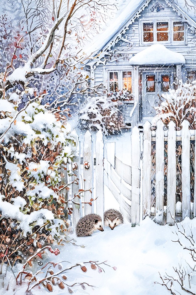 ❄️Hedgehogs in Snowy Cottage Garden❄️

#AIart #midjourneyV6