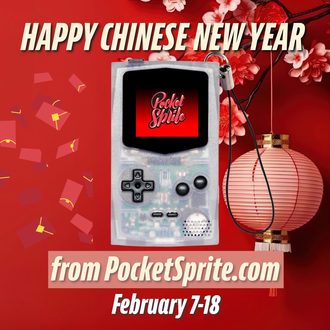 pocket_sprite's tweet photo. 🎉Wishing you a Happy Chinese New Year from https://t.co/hz8pTtGSdA! Get your Pocketsprite for $40. Limited stock available, so hurry up! 
#pocketsprite #retrogaming #GamingDevice #GameBoyColor #GBC #HandheldGaming #CNY https://t.co/7FhBAORWAJ