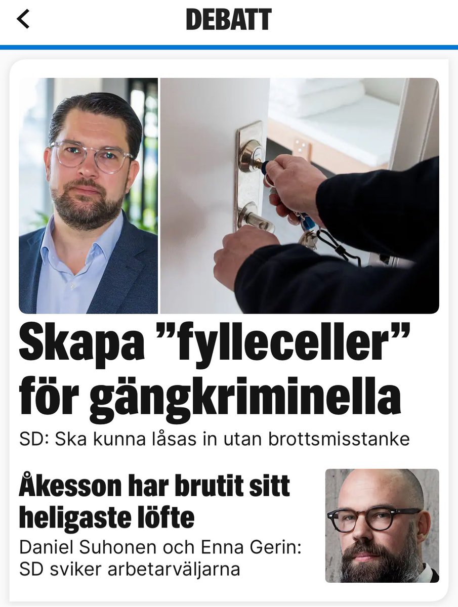 Istället för att replikera och svara på våra frågor om varför SD sviker sitt löfte om a-kassan och försämra den nu dramatiskt, gör Åkesson istället ännu ett utspel om att låsa in folk utan brottsmisstanke. Titta bort! Här finns inget att se! Skit i a-kassan och arbetarklassan!