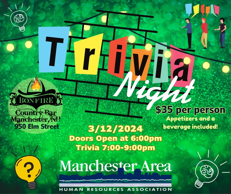 📣 REGISTRATION is OPEN! 📣  The 4th Annual TRIVIA NIGHT registration is  now open. 🥳 Be sure to secure your tickets 🎟️ soon, this event is sold out each year!  Register here: mahra.org/event-5575358  
#SHRMFoundation #MAHRAEvents #TriviaNight #GetYourTickets #TriviaNightOut