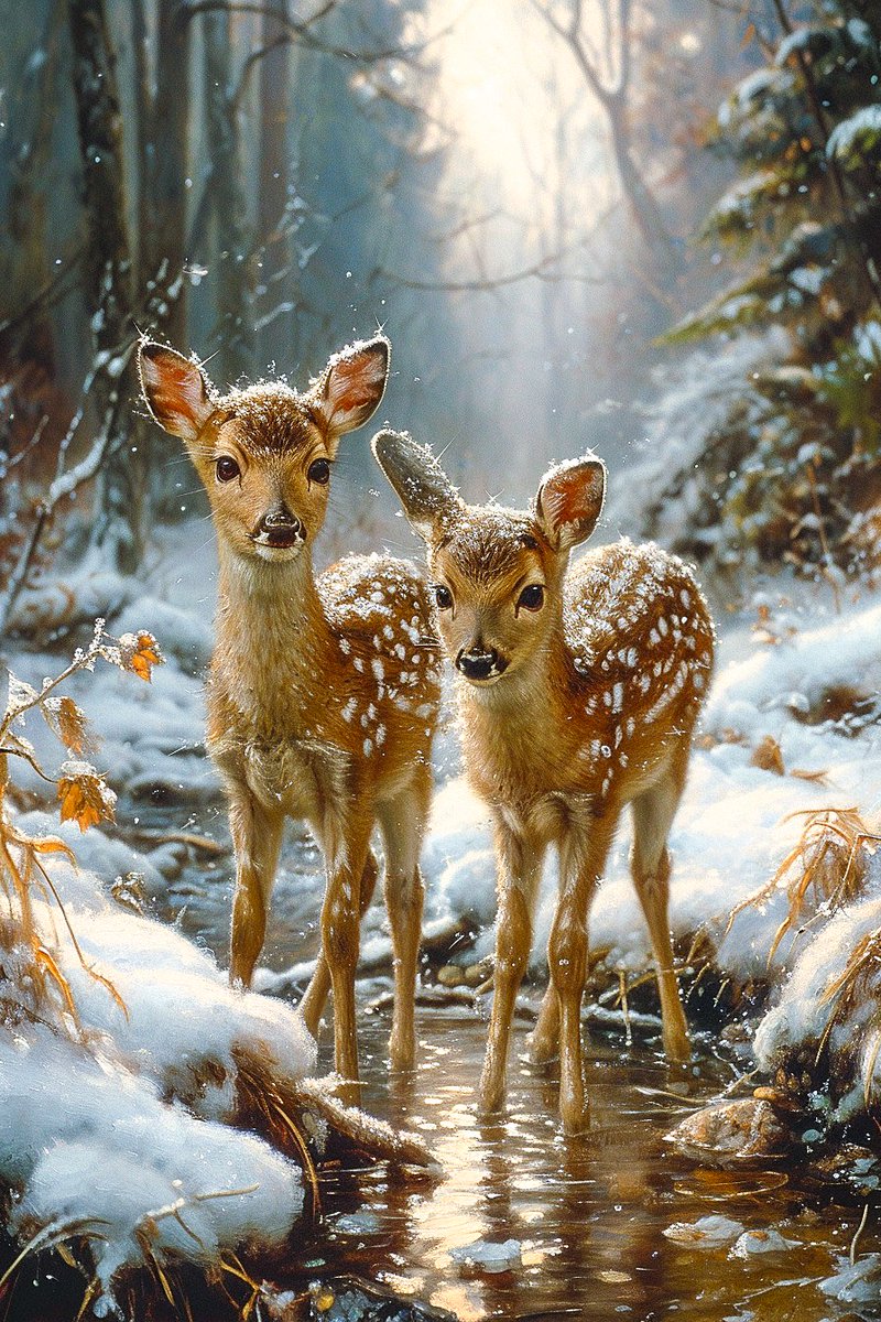 ❄️Deer in frozen forest❄️

#AIart #midjourneyV6