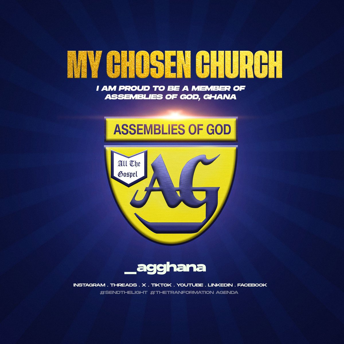 _agghana's tweet photo. We're shifting, growing and transforming. AG is marching on!

Join us as we SEND THE LIGHT on social media by following all our accounts.

🔗 : https://t.co/aIxARAVcB9

#SendTheLight #ShiftGrowTransform #AssembliesOfGodGhana. https://t.co/X9FNs7CccU