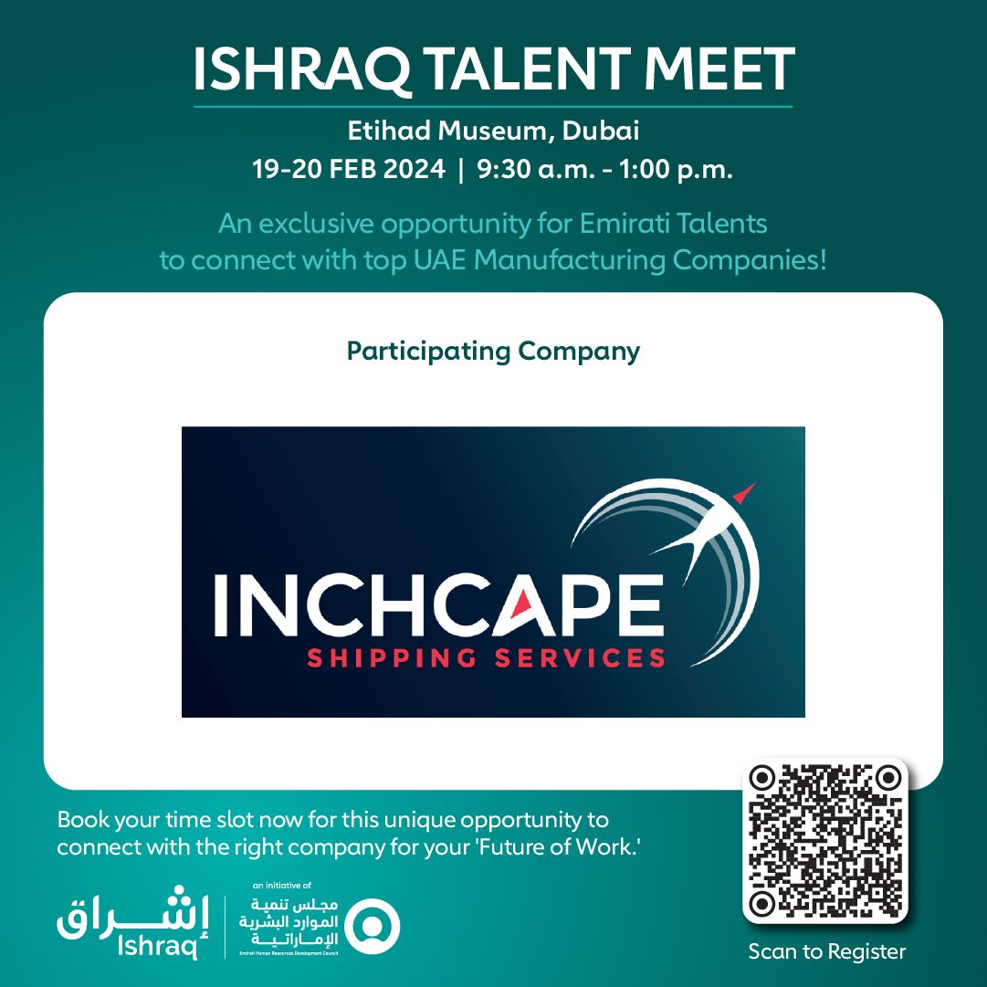 Join Inchcape at the Ishraq Talent Meet! 

Scan the QR code for your time slot and explore career paths in the F&B sector. 

#ishraq #inchcape #careeropportunities #networking #fandb #talentacquisition #careerfair #hiringevent #dubaicareers #jobsearch #fmcgjobs #careerdevelopment