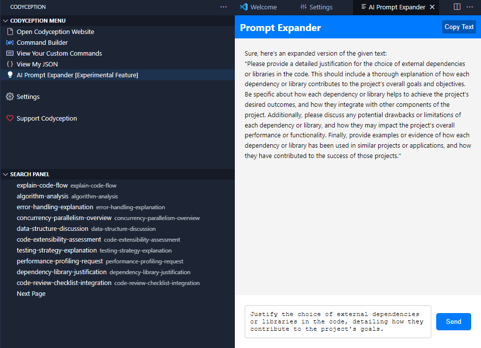 Kynlos's tweet photo. Not sure on the best way to word your prompt for #CustomCommandsWithCodyAI? Don't panic, cause I've got your back! Automatically expand your idea into a legendary prompt using the built in AI!
https://t.co/QR0bsV27q8
#Codyception @SourcegraphCody #AI #AIPrompts https://t.co/zj6GPdT9a1