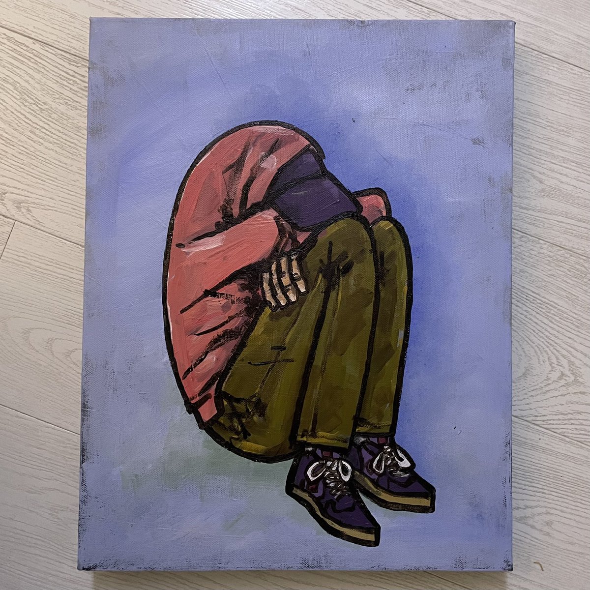 sandyklep's tweet photo. Egg Man. Acrylics on 18X14 stretched canvas. 2-3 hours while watching a French film. No connection. Time to get your head down 🥚 #eggman #limitedfreetime #quickpainting🎨 #acrylicpainting #creatingtime #improvedmentalhealth https://t.co/oo2V8XXUgJ