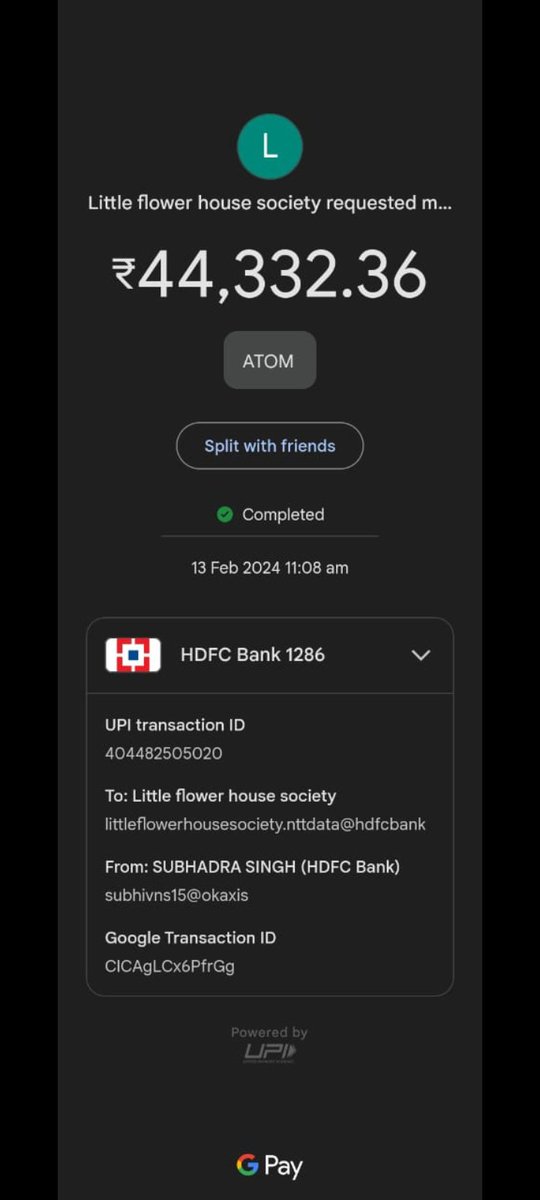 Yashhxsinghh's tweet photo. @HDFCBank_Cares 
On 13 February 2024 I did a payment of rupees 44,332.36 through my HDFC Bank account my money is deducted from my account but not credited in the receiver account, I kindly request you to refund me my money back(file a charge back for the same). https://t.co/I7pttnW321