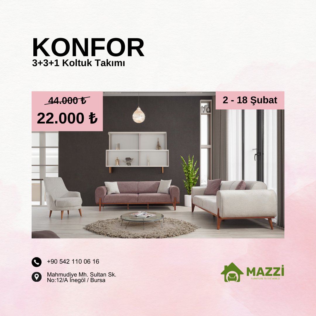 mazzisofa's tweet photo. KAÇIRMA👈
⭐️% 50 İNDİRİMLER DEVAM EDİYOR

Fiyat: 22.000 ₺ ✨

3+3+1 Koltuk Takımı

⭐️Bütün ürünlerimiz 2 YIL garantilidir.
⭐️Kumaş renklerini ÜCRETSİZ olarak değiştirebilirsiniz.
⭐️Parça ekleyip çıkartabilirsiniz. https://t.co/sUvAeTdo8v