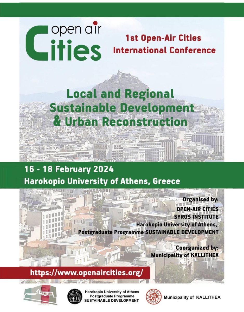 📣Friday, 16/2, 19:00, Dionisia Koutsi&amp;Thanos Andritsos will present results of the Promenhance, Erasmus+project "Exploring Professionalization Aspects of Innovative Participatory Local Development through Qualitative Research", at the 1st OPEN-AIR CITIES INTERNATIONAL CONFERENCE