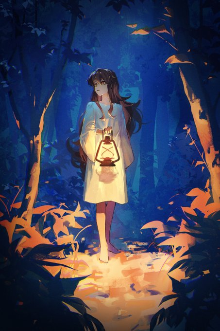 「holding lantern lantern」 illustration images(Latest)｜2pages