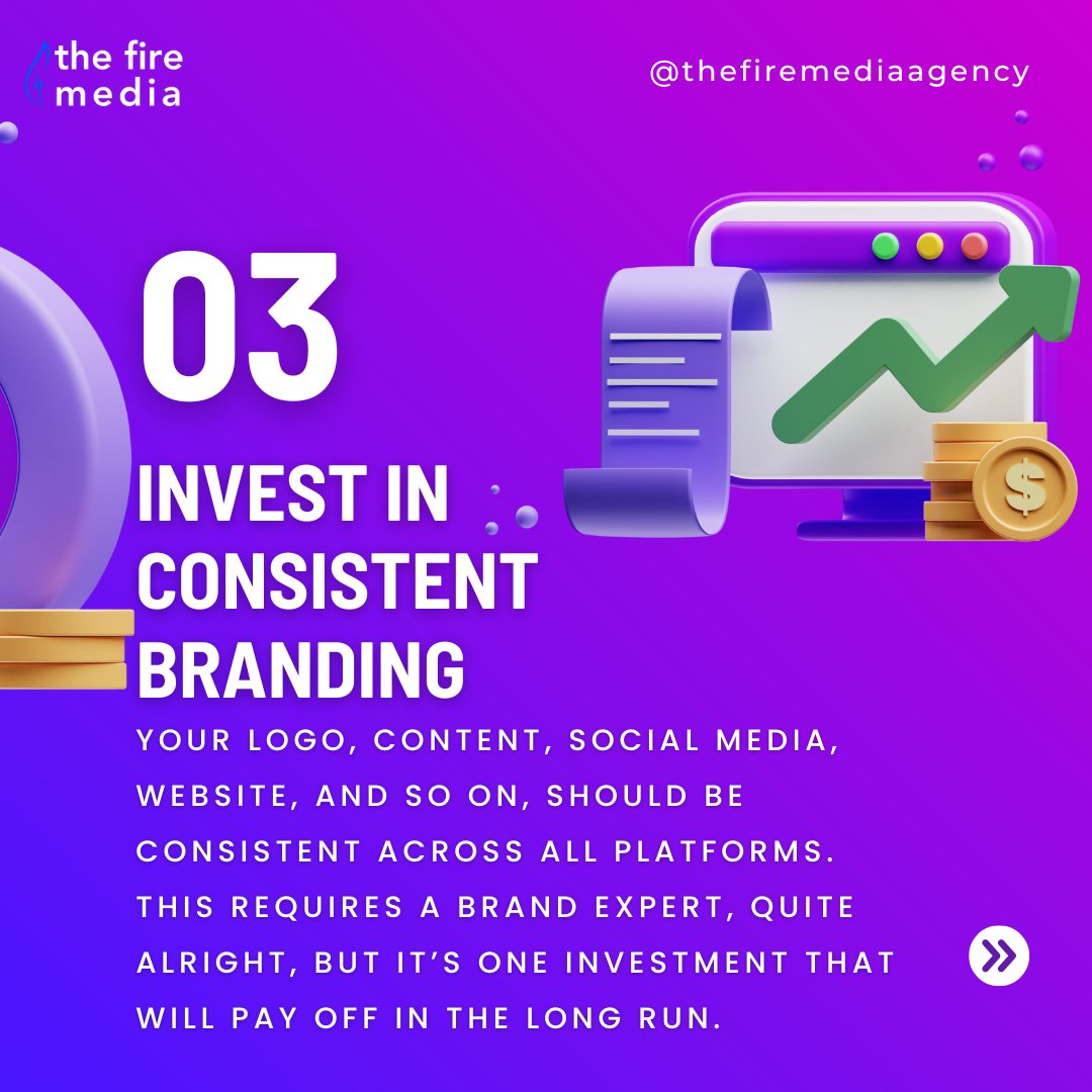 thefiremedia's tweet photo. 3 Vital Branding Tips. Creating a unique brand identity isn't a day's job and if ignored, is one vital necessity that can come back to bite your business in the arse.

Do you agree with our tips or did we leave anything out?
Drop a comment. https://t.co/ryNUw0cDDj