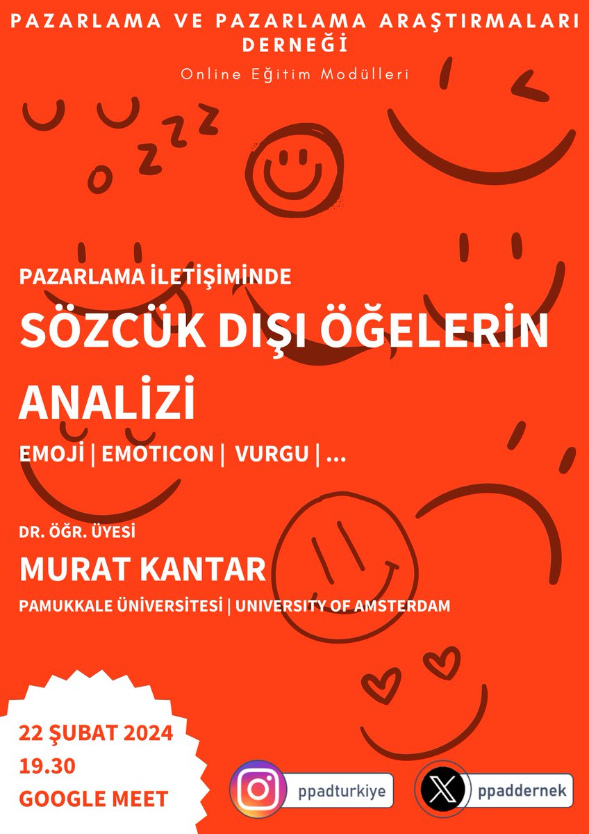 📢PPAD Online eğitimlerimize sözcük dışı öğelerin analizi ile devam ediyoruz. 22 Şubat akşamı kimselere söz vermeyin...🙃
Katılım formu: forms.gle/fGHrBszXm8DTzT…