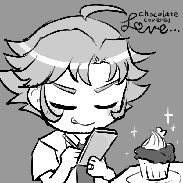 遅くなっちゃったけどチョコありがとうございますの絵です🍫✨ 