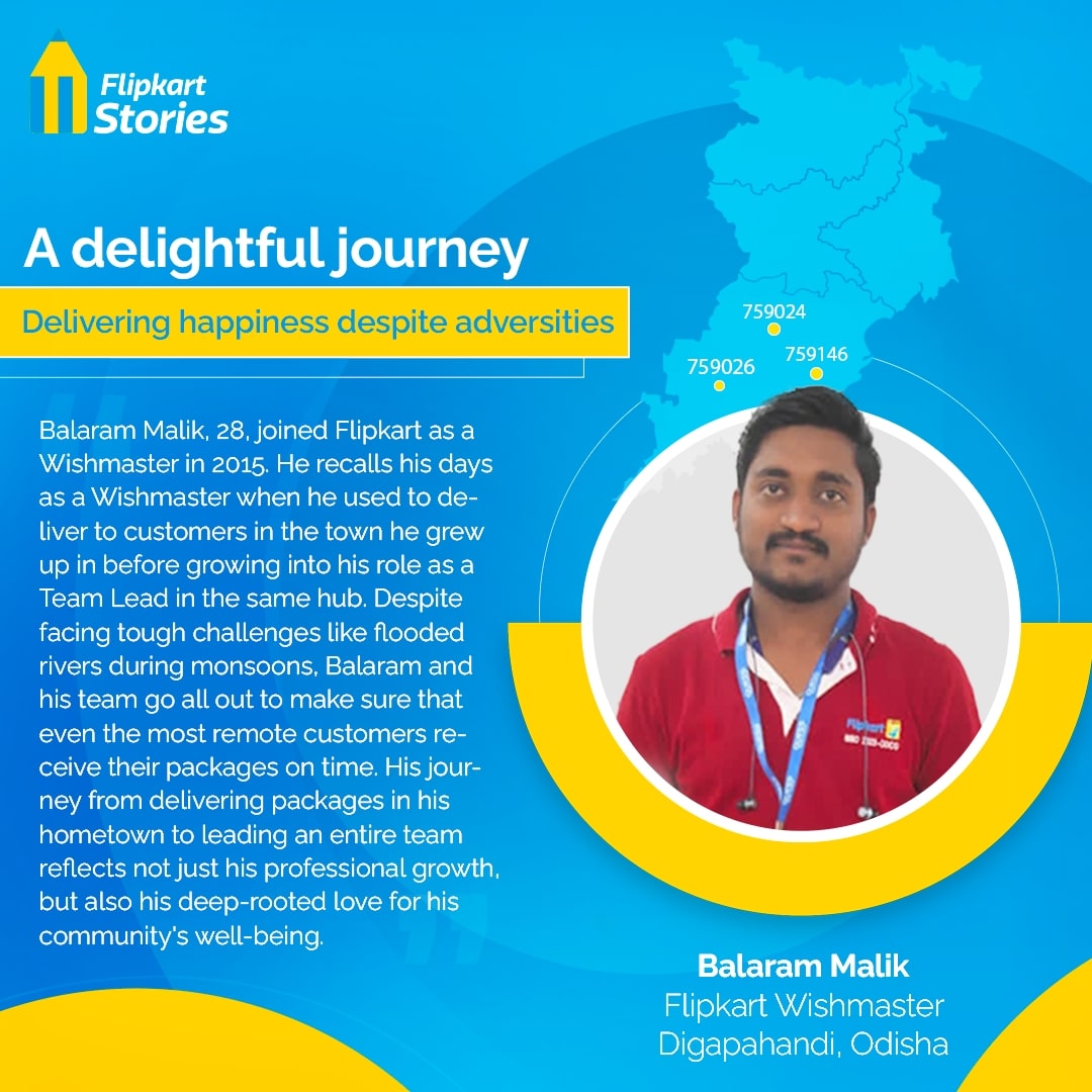 FlipkartStories's tweet photo. Yet another story of a Wishmaster's  indomitable spirit rising above challenges to deliver packages. #Flipstart https://t.co/m82qfJ6lZl