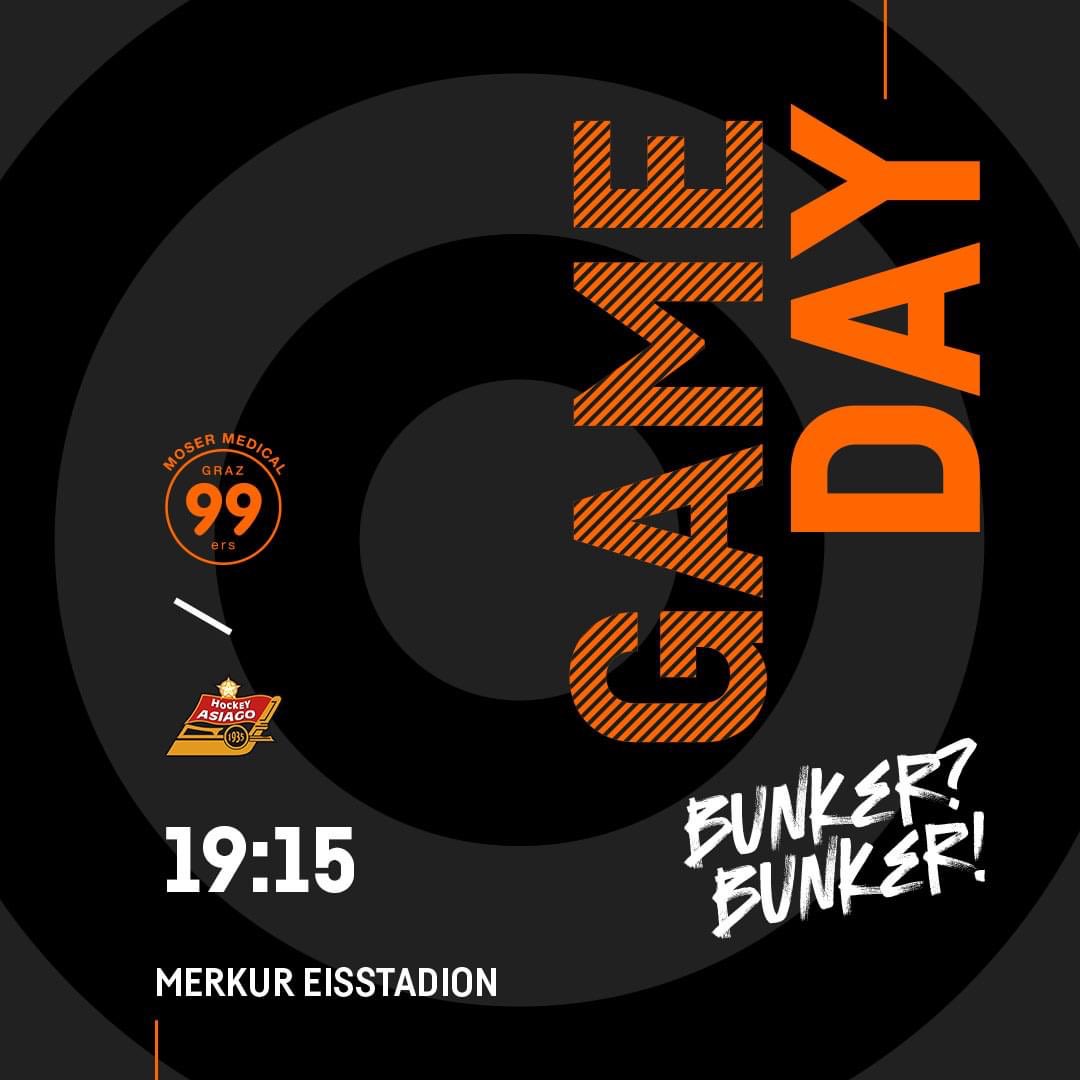 G A M E  D A Y 🏒 

Face Off 7:15. 

It's also the memorial game for Lucky Krentl. Come and say goodbye with us🧡🖤

infor here ⬇️ 
99ers.at/gedenkspiel-fu…