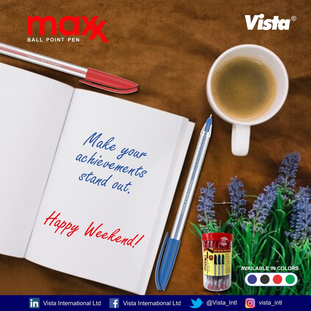 The only pen that makes your achievements stand out from the crowd...Vista Maxx Pen!. #vista #writingmaterial #stationery #weekend #friday #schoolstationery