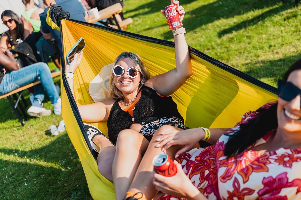 Our mood as soon as the sun comes out 🌞🎶 Find out hammocks in our VIP area 🤩 🎟🔗 noughty90sfest.com
