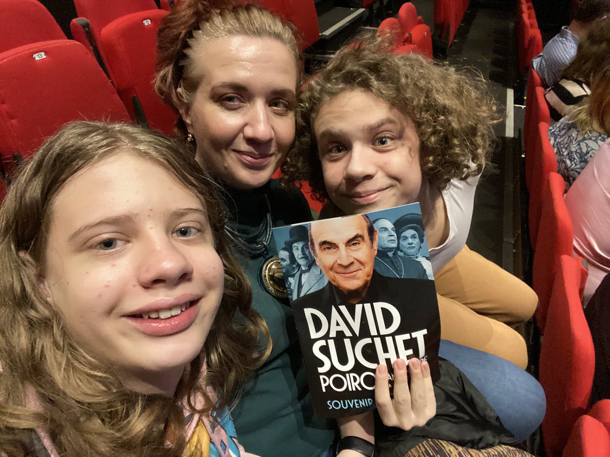 OstapchukK's tweet photo. A half-term treat for my 12 and 14 y.o. who adore Poirot! You should have seen their faces when the amazing @David_Suchet first spoke in Mr. Poirot’s voice. Thank you so much Sir, for a delightful evening! ❤️ https://t.co/rzH7tiLW6b