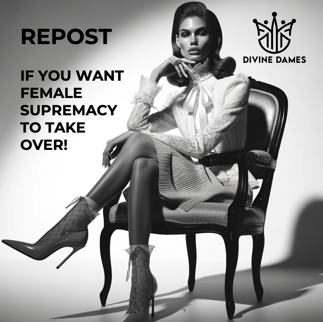 Imagine a world where women lead and dominate - it's time for female supremacy to take over!
REPOST to make us thrive and grow stronger every day.