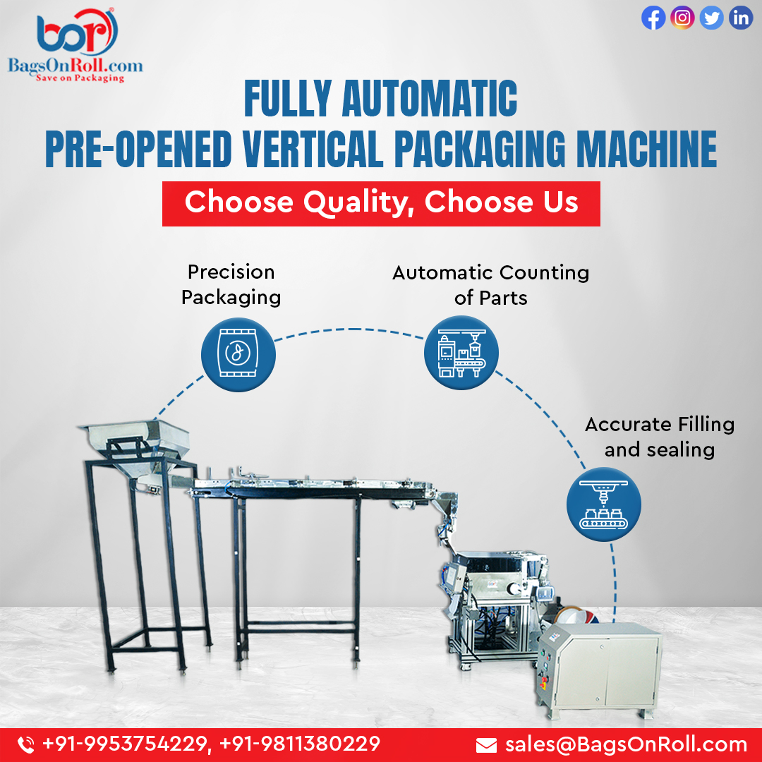 bagsonroll's tweet image. Fully Automatic Pre-Opened Vertical Packaging Machine.
𝐂𝐡𝐨𝐨𝐬𝐞 𝐐𝐮𝐚𝐥𝐢𝐭𝐲, 𝐂𝐡𝐨𝐨𝐬𝐞 𝐔𝐬

Connect with us to learn more
📲 +91-9953754229, +91-9811460229
📩 sales@BagsOnRoll.com
🌐 bagsonroll.com

#bagsonroll #packagingmachine #machinepackaging #packaging