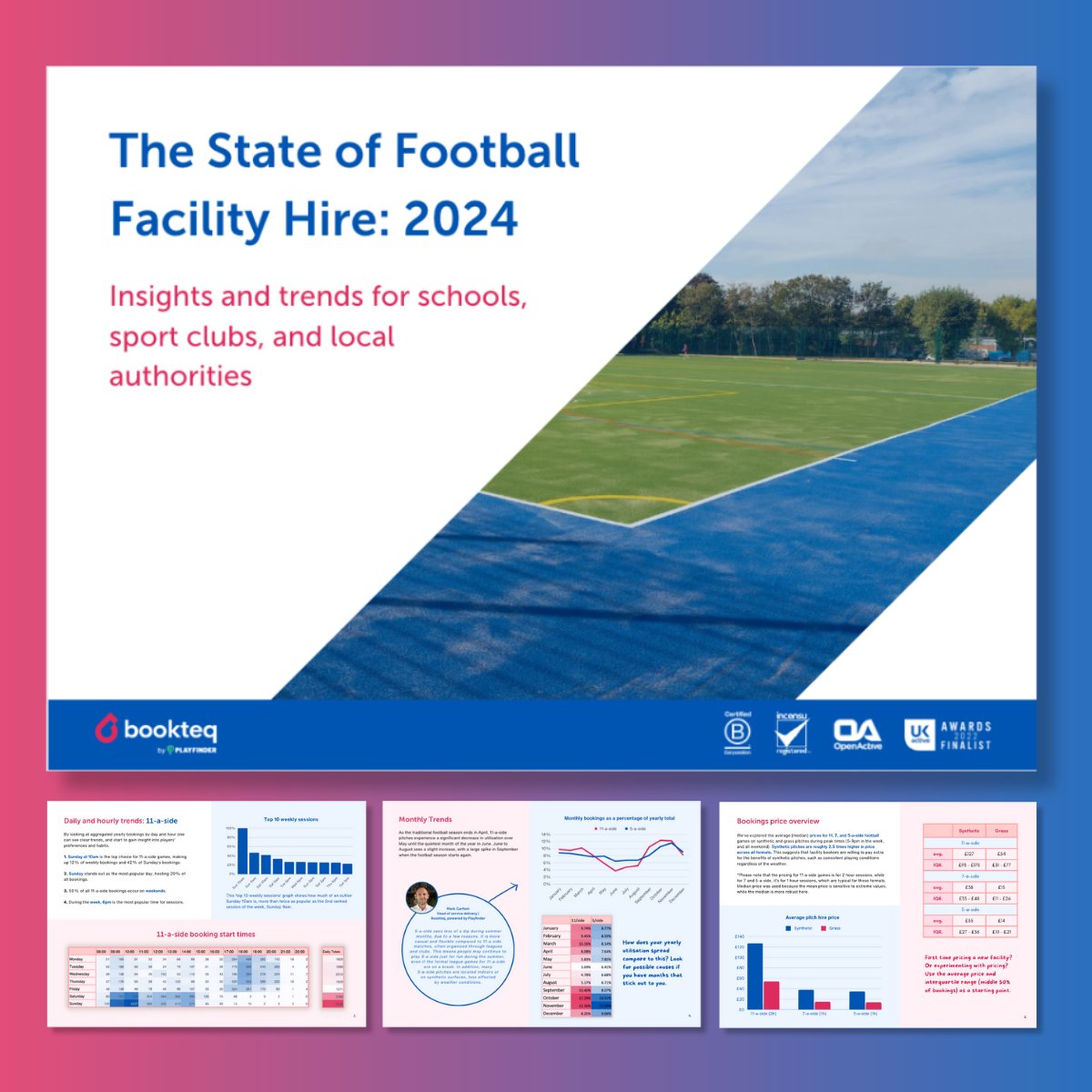 Coming soon... 👀

Keep your eyes on our social channels next week for the launch of our latest bookings report 'The State of Football Facility Hire: 2024'.

We can't wait to share some fascinating trends with you 🎉