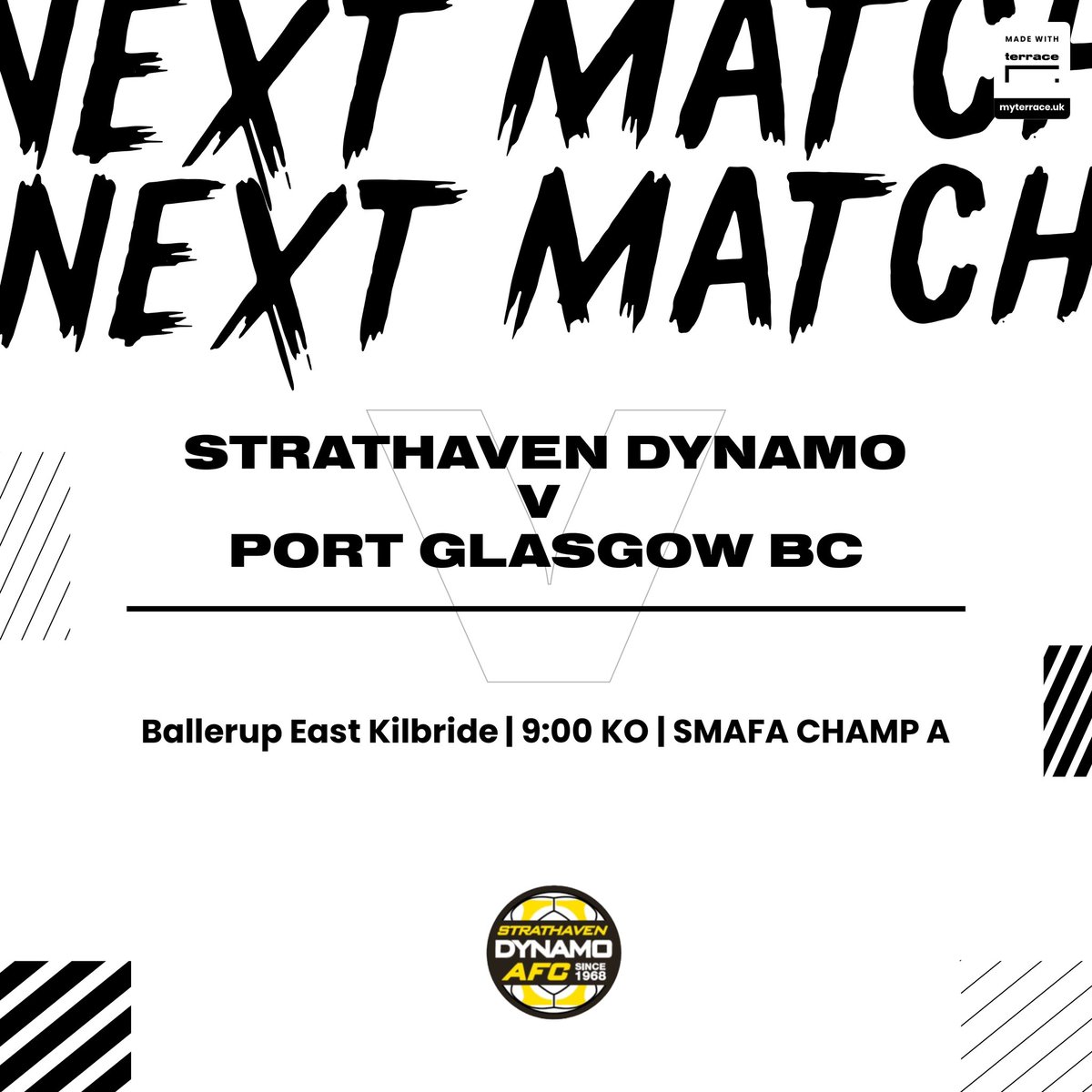 📆Sat 17th Feb
🆚 Port Glasgow BC
🏆 SMAFA CHAMP A
🏟 BALLERUP 
⏱ 09:15 

Another league game tomorrow against a good Port Glasgow side. Last game was a cracker where we ran out 5-4 winners. Looking to bounce back after last weeks disappointment.

Mon the Mo’s 💛⚽️