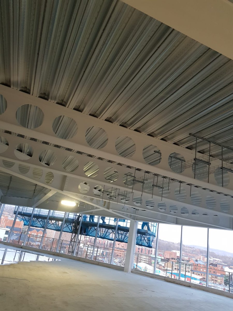MGN_Fire's tweet photo. Project update on our ongoing site at 1 West Bar Square in Sheffield for Bowmer and Kirkland - Cell beams coated in intumescent paint -  lovely job lads 🤩 https://t.co/Ogk2p7O8Zg