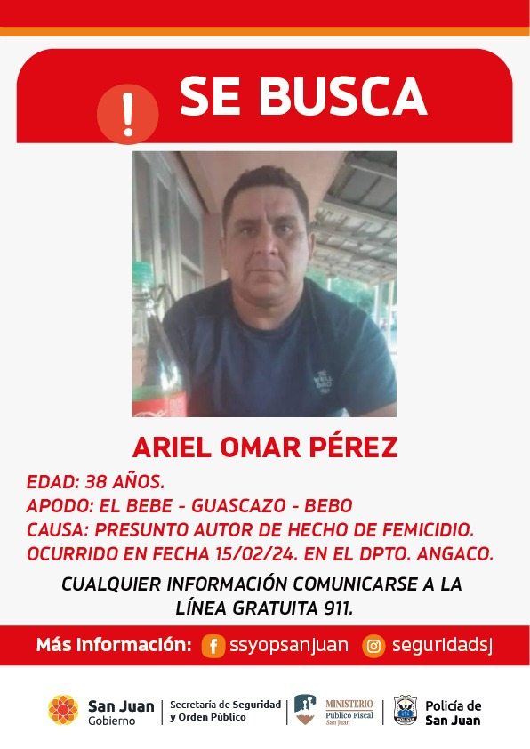 🔵 SE BUSCA

Cualquier información, comunicarse con la línea gratuita de la policía