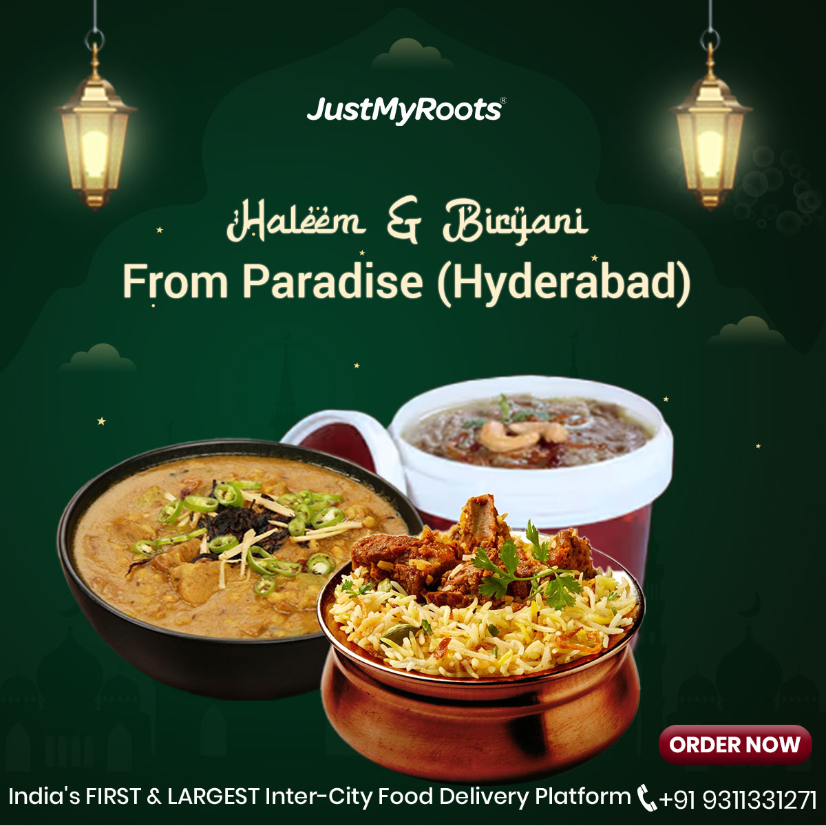 Experience Paradise: 🥘Haleem &amp; 🍚Biryani 

| Straight from Hyderabad to You |   
Indulge in the authentic flavours of Hyderabad with Haleem &amp; Biryani from <a href="/paradizbiryani/">Paradise</a>.   
Get it delivered straight to your doorstep anywhere in India.

 #JustMyRoots #Biryani #food #InterCity