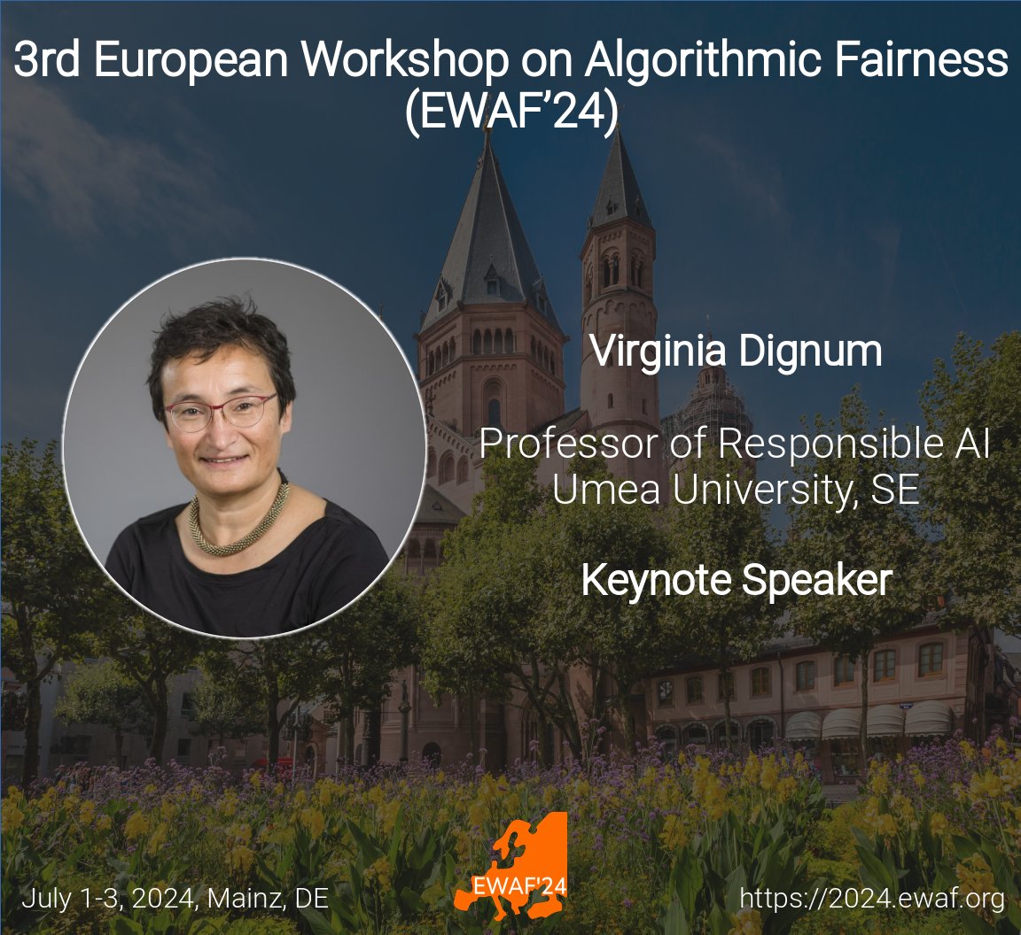 We're excited to announce Virginia Dignum (@vdignum) as one of our keynote speakers for #EWAF24 👇