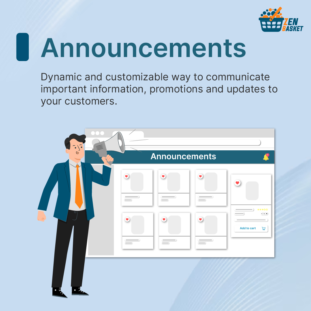 zenbasket's tweet photo. Captivate your audience, boost sales, and foster brand loyalty through exclusive deal and sale announcements.
Visit us: https://t.co/jcEjXJQ851
#zenbasket #businesssuccess #strategicannouncements #audienceengagement #boostsales #dealalerts #discountoffers #saleupdates #hotdeal https://t.co/0zcYcfa6sc