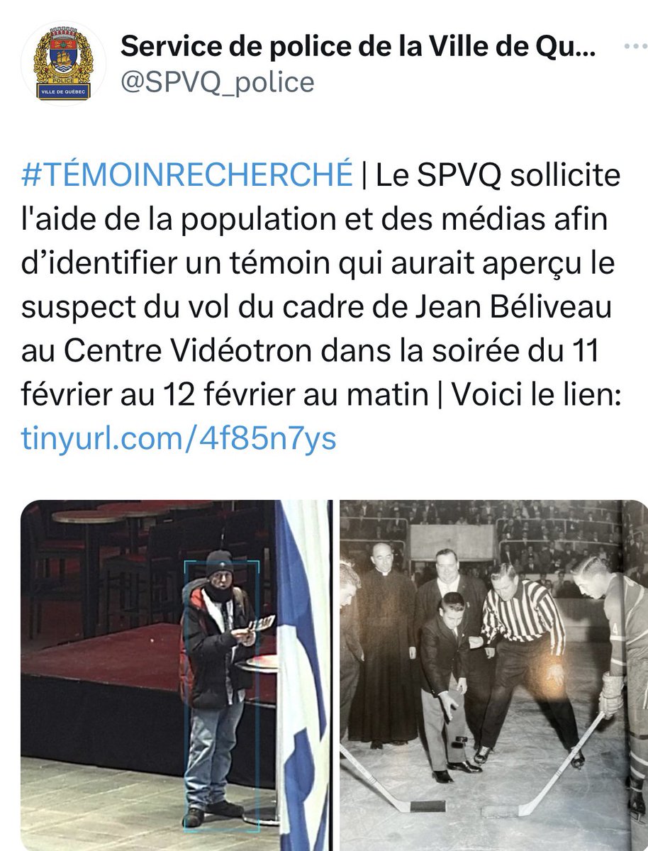 Vol du cadre de Jean Béliveau: un témoin à identifier. Partagez svp. 

ville.quebec.qc.ca/citoyens/polic…