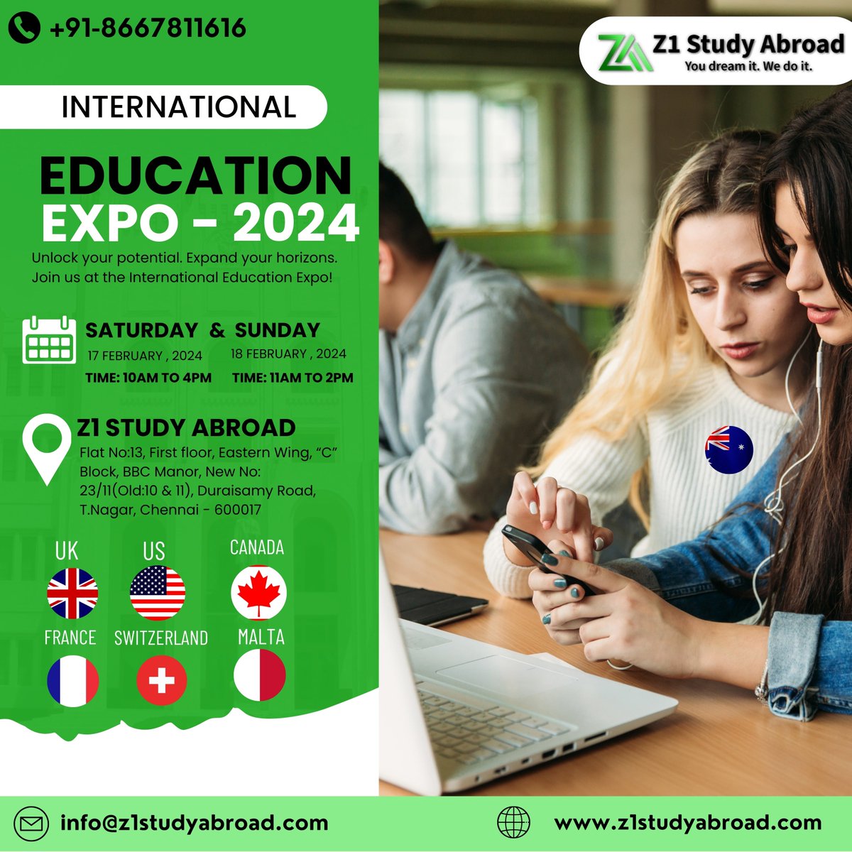 Z1Studyabroad's tweet photo. 📚✨ Explore the world of knowledge with us as we showcase an array of exciting learning opportunities. #EducationalFair #LearningIsFun #expandyourmind  "Join us👉Education fair coming Saturday
👇
Contact us
📱+91-8667811616📩info@z1studyabroad.com

#z1studyabroad https://t.co/zbaLv8vy80