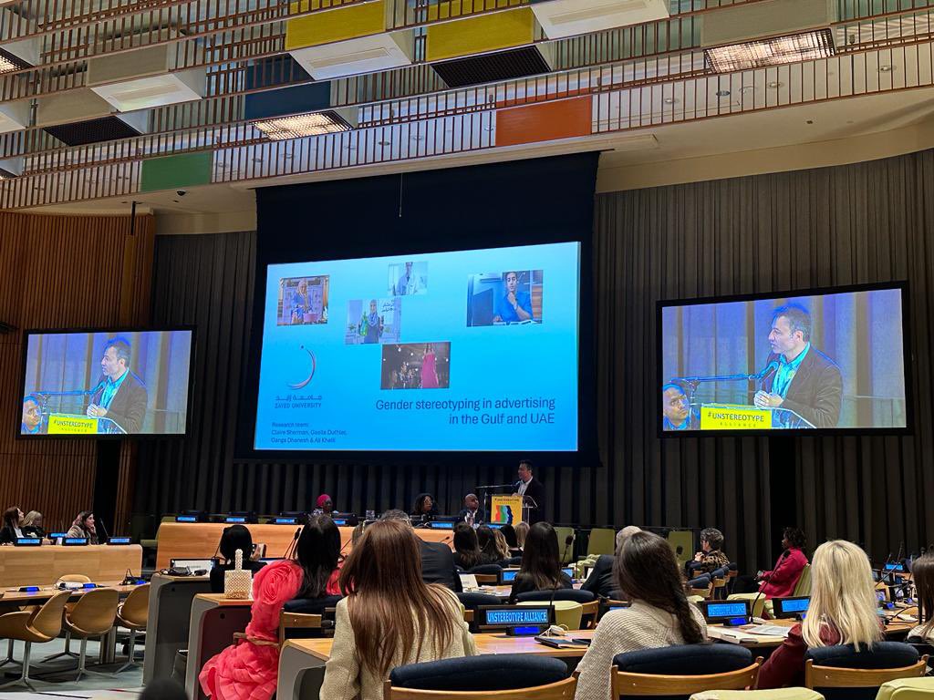 alkhalil72's tweet photo. It was great to speak at @un_stereotype Alliance Global Member Summit in New York this week to share the work we’ve done at Zayed University @Zayed_U on gender stereotyping in advertising. 
#UASummit24 https://t.co/zaC9KA8AeC