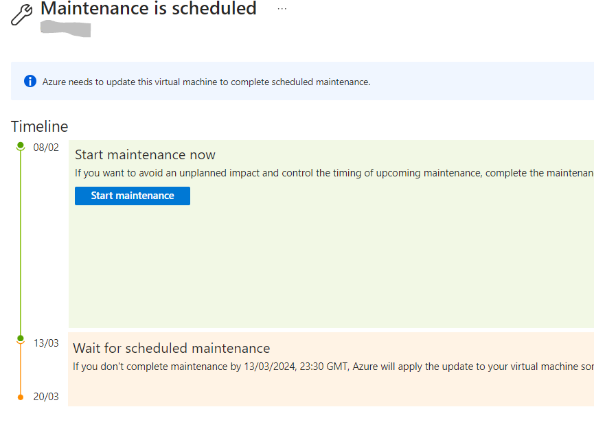 AllAzureRM's tweet photo. Liking the notifications for planned updates in Azure for VM's. Really handy for controlling a self-service maintenance!

#Azure #AzureMaintenance https://t.co/iSS1cHAdUc