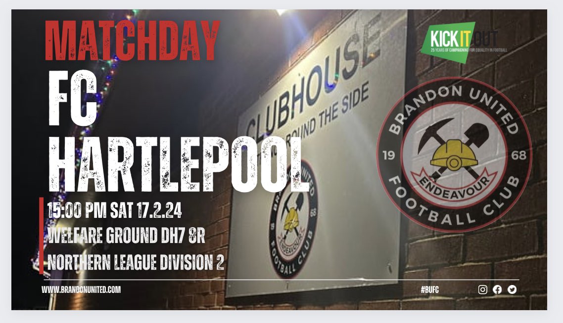 🔴⚫️Next Up  🔴⚫️

Another home game ….

🆚 <a href="/FC_Hartlepool/">FC Hartlepool</a>
🗺️ <a href="/theofficialnl/">NightLife</a> div 2
🎫£5 adults
🎟️£3 concessions
🆓Dogs 🐩

🍺Club open 1:30
🏰Gates open 1:45
⚽️Kick off 3:00

🍻Beer, soft drinks &amp; snacks > bar

🌭Food, hot &amp; cold drinks > pitch side cafe

🎱 Free pool table